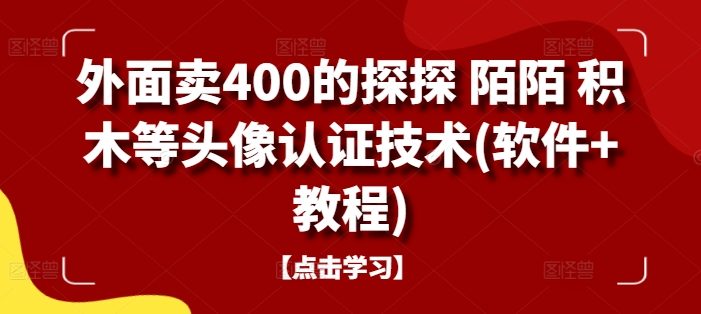 外面卖400的探探 陌陌 积木等头像认证技术(软件+教程)