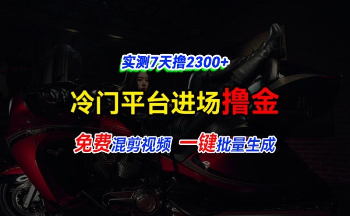全新冷门平台vivo视频,快速免费进场搞米,通过混剪视频一键批量生成,实测7天撸2300+
